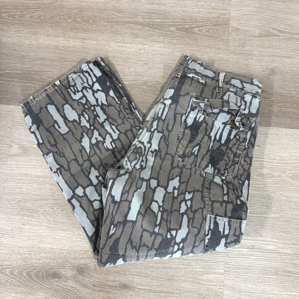 VTG Carhartt‎ Cargo Pants Mens 36x30 Trebark Camo Tree Bark Hunting Workwear